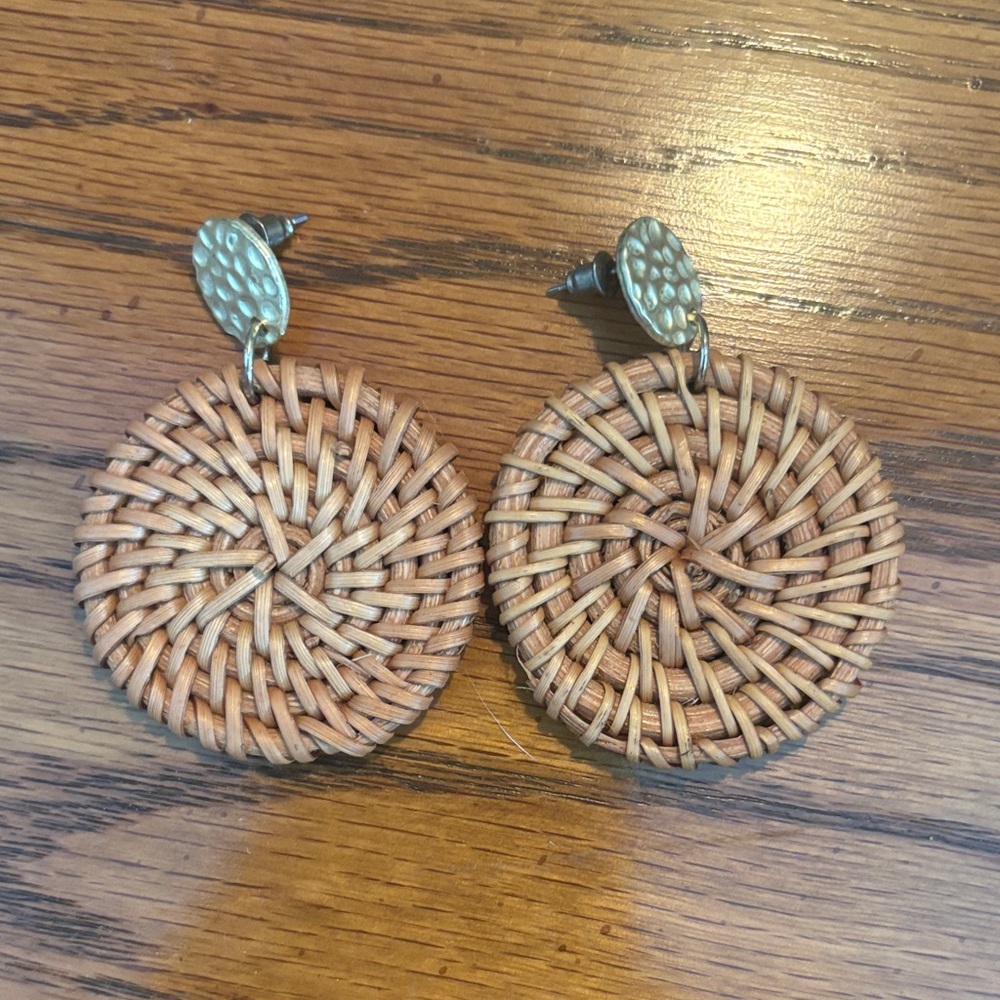 Boho Woven Rattan Earrings